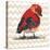 Chevron Baby Red Bird I-Patricia Pinto-Stretched Canvas