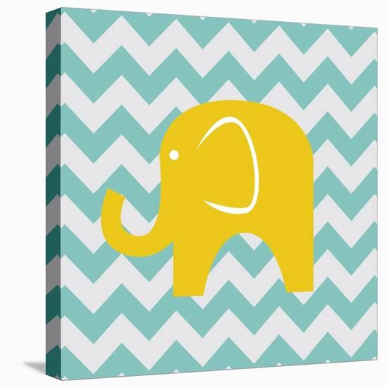 Chevron Elephant-N. Harbick-Stretched Canvas