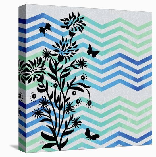 Chevron Floral-Bee Sturgis-Stretched Canvas