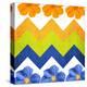 Chevron Pattern with Flowers-Irena Orlov-Stretched Canvas