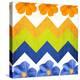 Chevron Pattern with Flowers-Irena Orlov-Stretched Canvas
