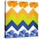 Chevron Pattern with Flowers-Irena Orlov-Stretched Canvas