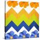 Chevron Pattern with Flowers-Irena Orlov-Stretched Canvas