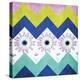 Chevron with Flowers-Irena Orlov-Stretched Canvas