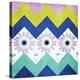 Chevron with Flowers-Irena Orlov-Stretched Canvas