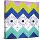 Chevron with Flowers-Irena Orlov-Stretched Canvas