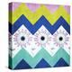 Chevron with Flowers-Irena Orlov-Stretched Canvas