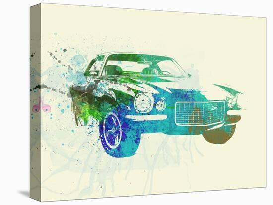 Chevy Camaro Watercolor-NaxArt-Stretched Canvas