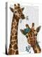 Chewing Giraffe Duo-Fab Funky-Stretched Canvas