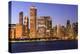 Chicago Cityscape at Dusk Viewed from Lake Michigan, Chicago, Illinois, United States of America-Amanda Hall-Premier Image Canvas