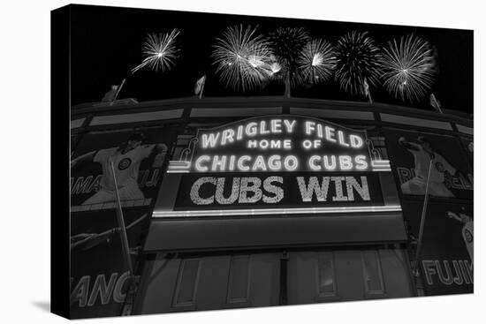 Chicago Cubs Win Fireworks Night BW-Steve Gadomski-Premier Image Canvas