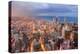 Chicago Downtown Aerial View at Dusk with Skyscrapers and City Skyline at Michigan Lakefront-Songquan Deng-Premier Image Canvas