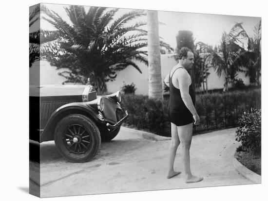 Chicago Gangster Al Capone Wearing a Bathing Suit at His Florida Home-null-Stretched Canvas