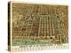 Chicago, Illinois - Panoramic Map-Lantern Press-Stretched Canvas