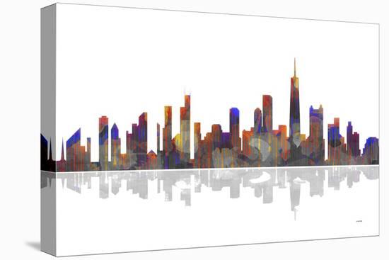 Chicago Illinois Skyline BW 2-Marlene Watson-Premier Image Canvas