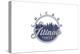 Chicago, Illinois - Skyline Seal (Blue)-Lantern Press-Stretched Canvas