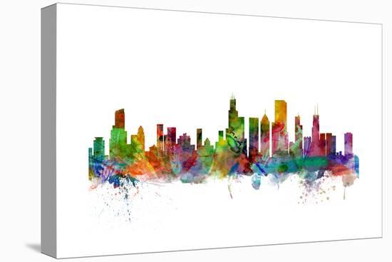 Chicago Illinois Skyline-Michael Tompsett-Stretched Canvas