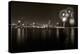 Chicago Lakefront Skyline With Fireworks BW-Steve Gadomski-Premier Image Canvas