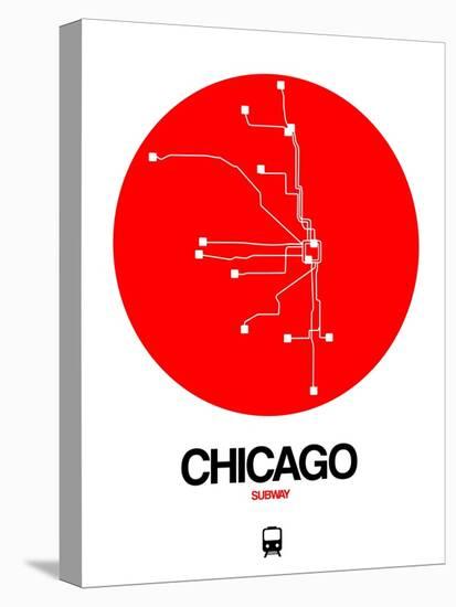 Chicago Red Subway Map-NaxArt-Stretched Canvas