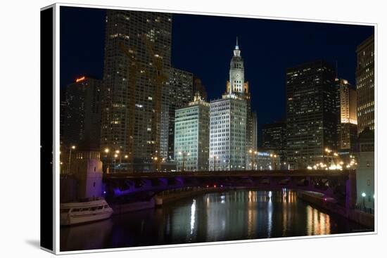 Chicago River at night-Patrick  J. Warneka-Premier Image Canvas