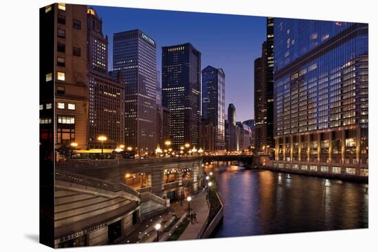 Chicago River Dusk II-Larry Malvin-Premier Image Canvas