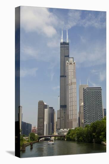 Chicago River Skyline View of the Willis Tower, Chicago, Illinois, USA-Cindy Miller Hopkins-Premier Image Canvas