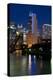 Chicago Skyline and River from Grand Avenue Bridge-Alan Klehr-Premier Image Canvas