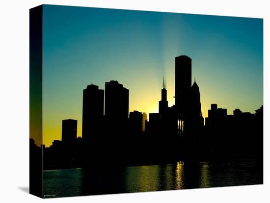 Chicago Skyline Silhouette From Navy Pier-Patrick Warneka-Premier Image Canvas