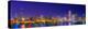 Chicago skyline with Cubs World Series lights night, Lake Michigan, Chicago, Cook County, Illino...-null-Premier Image Canvas