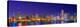 Chicago skyline with Cubs World Series lights night, Lake Michigan, Chicago, Cook County, Illino...-null-Premier Image Canvas