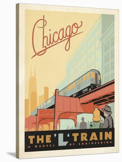 Chicago: The 'L' Train-Anderson Design Group-Stretched Canvas
