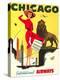 Chicago Vintage Travel Poster-null-Stretched Canvas