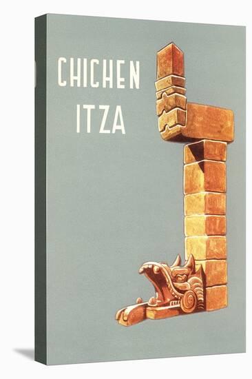 Chichen Itza, Mexican Travel Poster-null-Stretched Canvas