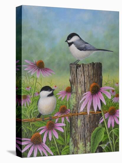 Chickadees and Coneflowers-Robert Wavra-Premier Image Canvas