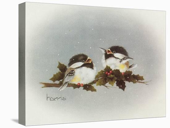 Chickadees and Holly-Peggy Harris-Premier Image Canvas