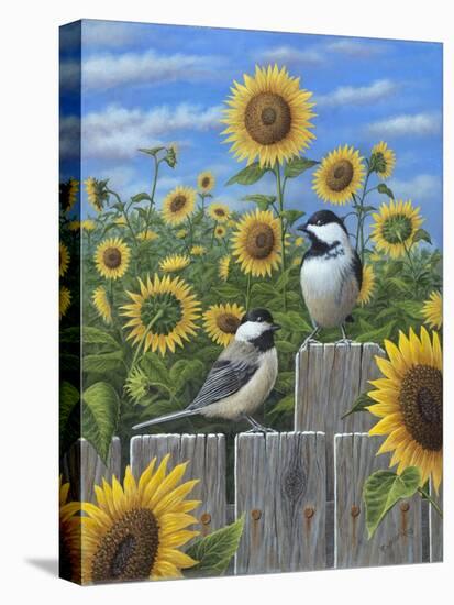 Chickadees and Sunflowers-Robert Wavra-Premier Image Canvas