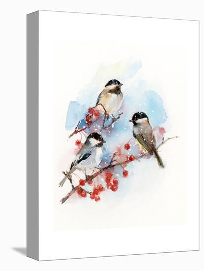 Chickadees with Berries, 2017-John Keeling-Premier Image Canvas