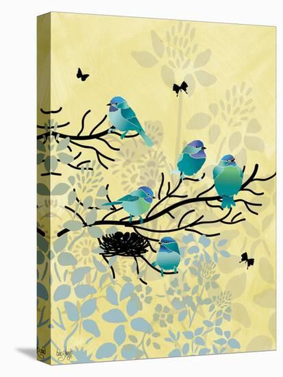 Chickadees with Nest-Bee Sturgis-Stretched Canvas