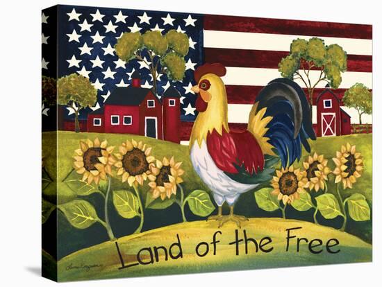 Chicken, Land of the Free-Laurie Korsgaden-Premier Image Canvas