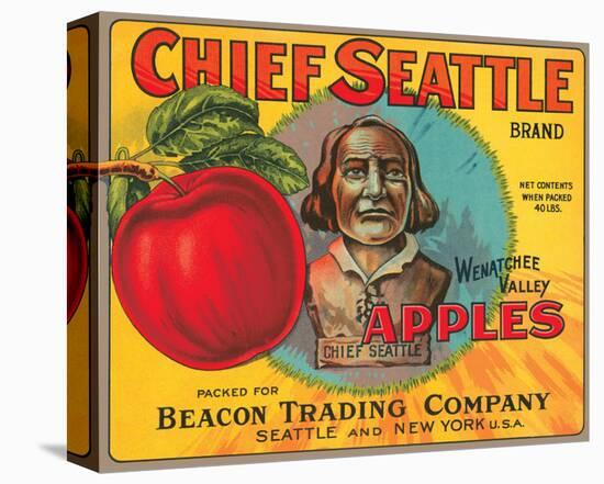 Chief Seattle Brand Wenatchee Valley Apples-null-Stretched Canvas