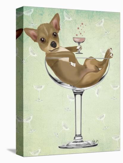 Chihuahua in Cocktail Glass-Fab Funky-Stretched Canvas