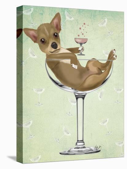 Chihuahua in Cocktail Glass-Fab Funky-Stretched Canvas