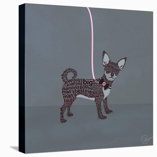 Chihuahua on Blue-Dominique Vari-Stretched Canvas