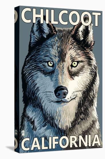 Chilcoot, California - Wolf Face-Lantern Press-Stretched Canvas