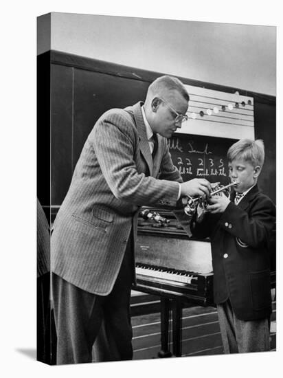 Child Playing Various Musical Instruments-Nina Leen-Premier Image Canvas