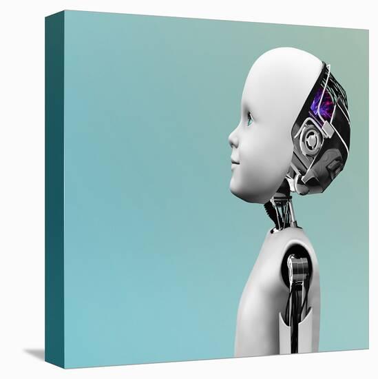 Child Robot Looking Forward-null-Stretched Canvas