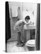 Child Star Margaret O'Brien Brushing Her Teeth-Bob Landry-Premier Image Canvas