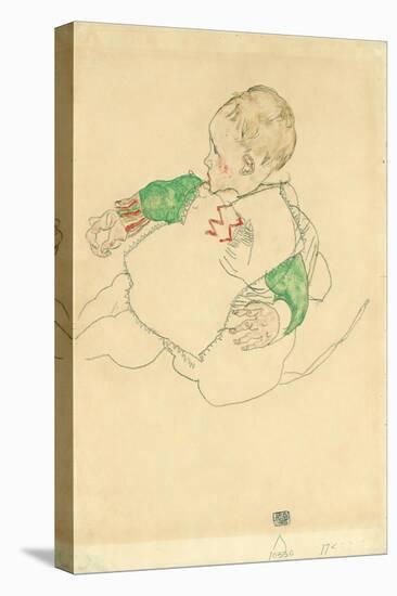 Child with Green Sleeves (Anton Peschka, Jr.), 1916 (Gouache and Pencil on Paper)-Egon Schiele-Premier Image Canvas