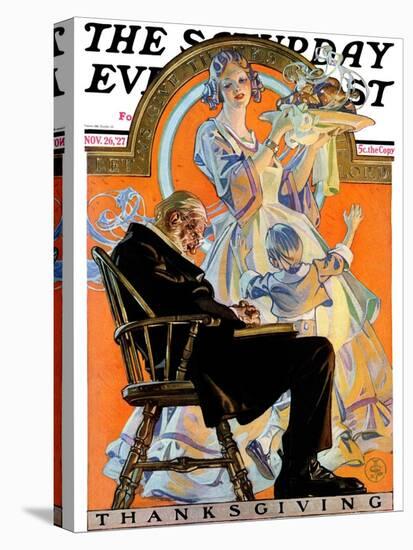 "Childhood Thanksgiving," Saturday Evening Post Cover, November 26, 1927-Joseph Christian Leyendecker-Premier Image Canvas