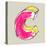 Childlike Gouache Alphabet, Hand Drawn Letter C-Andriy Zholudyev-Stretched Canvas